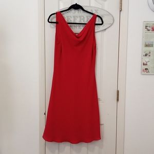 Red drape neckline dress size 10